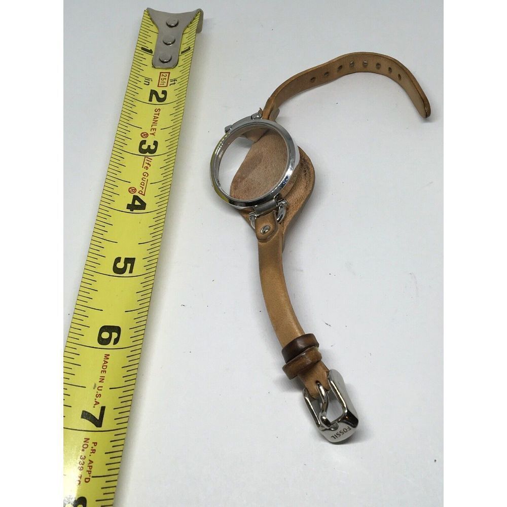 Fossil Genuine Leather Watch Bracelet Full Band Case Use For Parts 8mm Poor T945